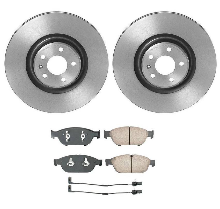 Audi Disc Brake Pad and Rotor Kit - Front (356mm) (Ceramic) (EURO) 4H0698151D - Akebono Euro Ultra-Premium 4115235KIT